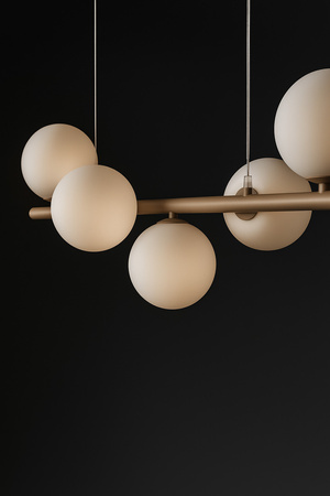Lampa wisząca szklane mleczne kule 5xG9 K-5841 z serii ARDI beżowa