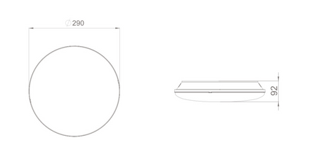 Plafon MILO LED 24W IP65 z modułem awaryjnym MT 2H SA 4000K LT z grzałką