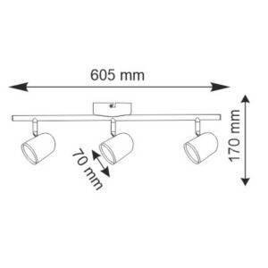 Lampa ścienno-sufitowa ruchoma LED RAWI 3 Czarna 3000K