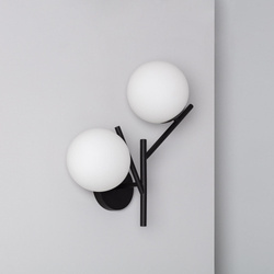 Nowoczesny kinkiet metalowy szklane kule Balts