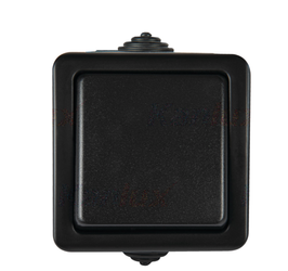 Włącznik pojedynczy schodowy natynkowy TEKNO IP54 czarny