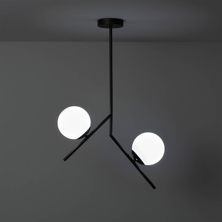 Nowoczesna lampa wisząca metalowa szklane kule Balts