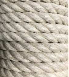 Lina jutowa z przewodem 3x0,75 skręcona 20mm naturalna