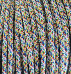 Dekoracyjny kabel przewód w oplocie  2x0,75 M|IX wielokolorowy 1m