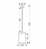 Wels lampa wisząca 1X40 czarny+drewniany klosz dymiony 31-21984