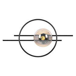 Czarna lampa ścienna z bursztynowym kloszem K-5345 z serii CORSA