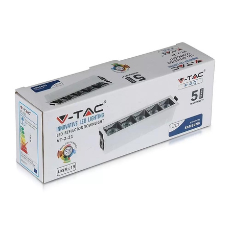 Oprawa V-TAC Downlight SAMSUNG CHIP 20W UGR19 CRI90+ 12st VT-2-21 5700K 1600lm 5 Lat Gwarancji