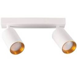 Lampa ścienno-sufitowa MARIBEL 2 GU10 biała + złote pierścienie