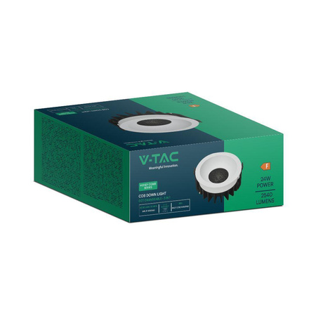 Oprawa V-TAC LED Downlight 24W BRIDGELUX CHIP CCT Biała Raster Antyolśnieniowy Plaster Miodu VT-17024 3000K-4000K-6400K 2540lm