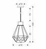 Lampa wisząca czarna + złoty druciany klosz Primo 31-06189