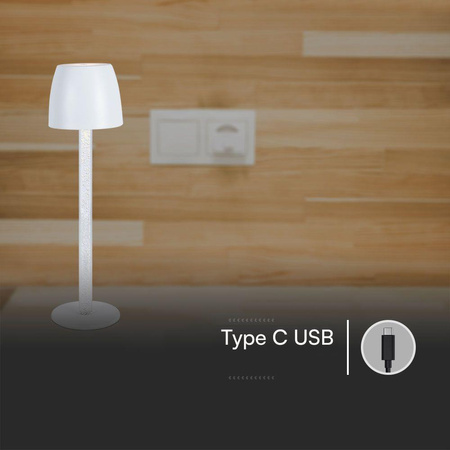 Lampka Biurkowa Nocna V-TAC 3W LED Ładowanie Ściemnianie Biała 