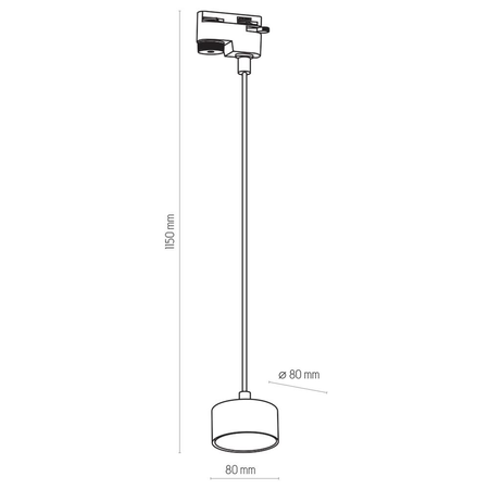 Lampa wisząca szynowa 1- fazowa czarna zwis GX53