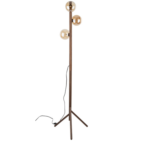 ESTERA WOOD ORZECH BURSZTYN LAMPA PODŁOGOWA 3XG9