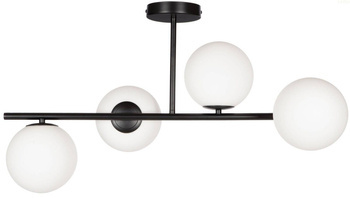 Lampa sufitowa Milano czarna 4xE14 mleczne kule