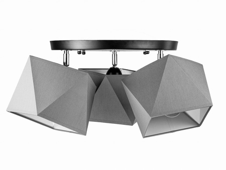 Lampa sufitowa plafon potrójna z abażurem regulowana