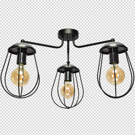 Lampa sufitowa OLIMP BLACK / CHROME 3xE27 60W