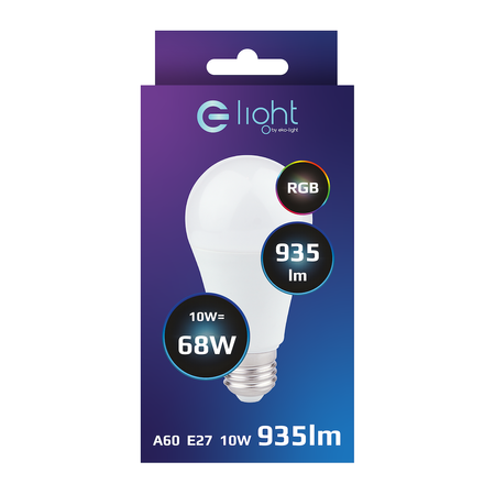 Inteligentna żarówka LED E27 A60 10W Smart RGBW + Pilot