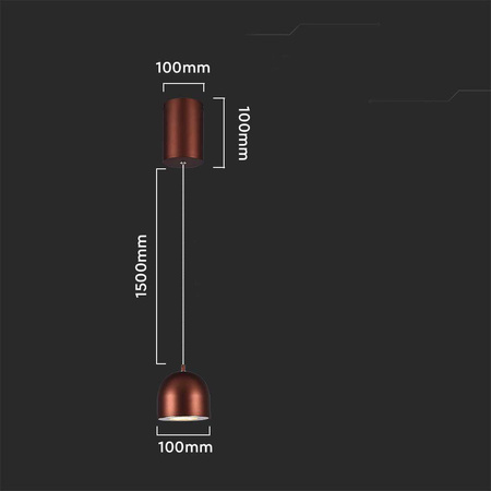 Oprawa Zwieszana V-TAC LED 8,5W 100cm Regulowana, Dotykowy włącznik Brązowa VT-7795 3000K 850lm