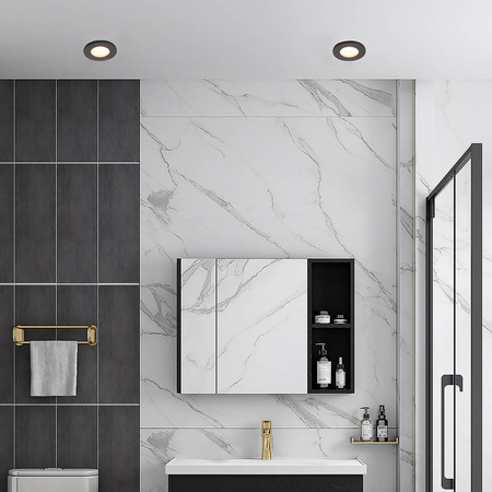 Lagos oczko podtynkowe okrągłe czarne IP65 LP-440/1RS BK