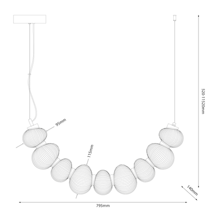 Lampa wisząca BOLLA GOLD 36W LED