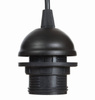 Lampa podwójna listwa czarna abażur len naturalny