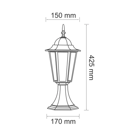 Lampa zewnętrzna LIGURIA niska patyna 1xE27