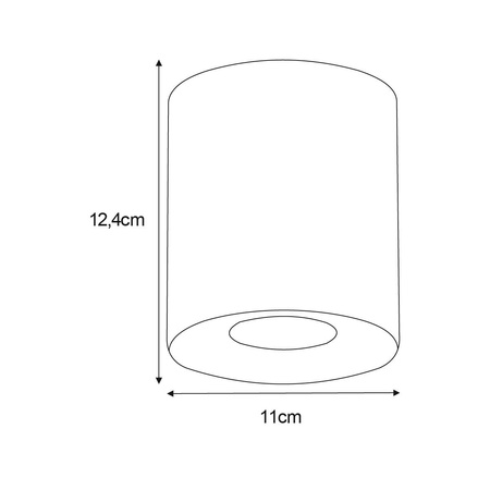 Czarny spot w kształcie tuby do korytarza K-5130 z serii HORN