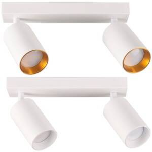 Lampa ścienno-sufitowa MARIBEL 2 GU10 biała + złote pierścienie