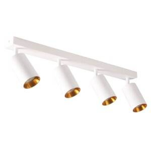 Lampa ścienno-sufitowa MARIBEL 4 GU10 biała + złote pierścienie
