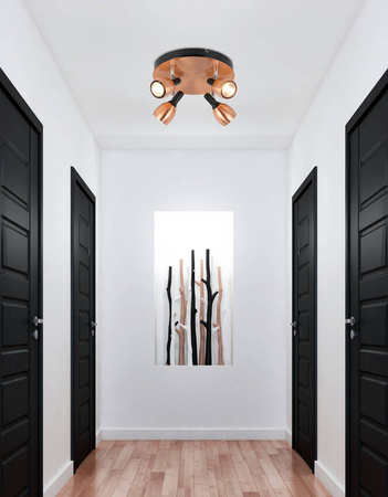 Lampa sufitowa plafon 4xGU10 miedziany CROSS 98-34878