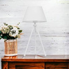 Lampa stołowa biała NEPTUN Mini z białym abażurem Karo i włącznikiem