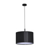 Lampa wisząca z szerokim, czarnym abażurem K-4320 z serii SIMONE BLACK