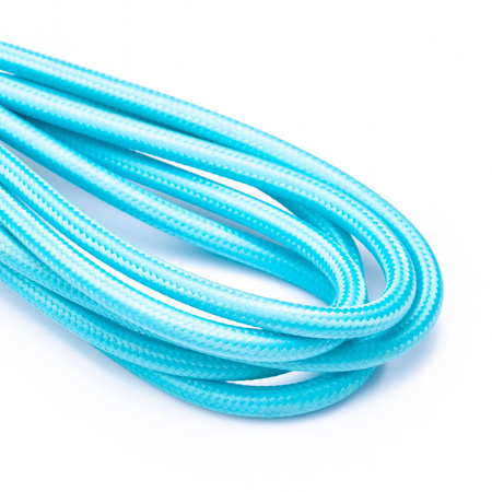 Przewód w oplocie kabel z wtyczką 4m niebieski
