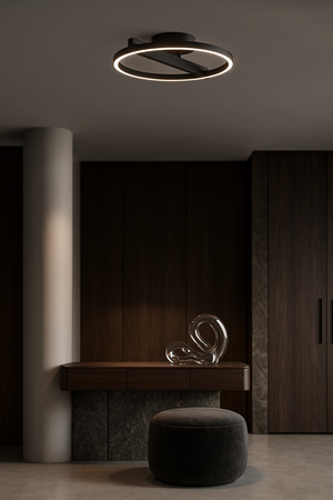 Lampa sufitowa LED do sypialni, czarny okrąg K-8231 z serii TIVOLI