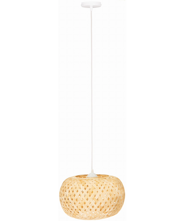 Bambusowa lampa wisząca  E27 Boho 35cm biała