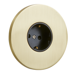Gniazdo Schuko podtynkowe okrągłe metalowe TOGGLICA ROUND złoty szczotkowany