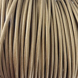 Przewód w oplocie kabel dekoracyjny 2x0,75 stare złoto 1m