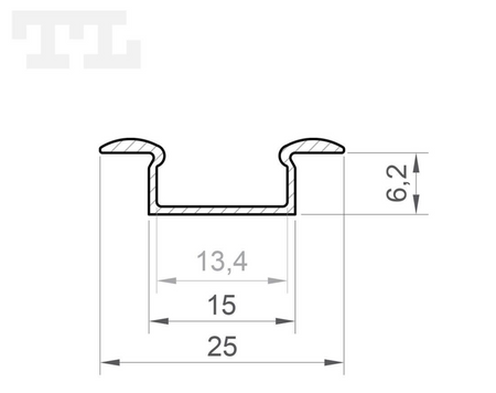 LED P6-1 Profil 3000 mm anod (nr kat 866103)