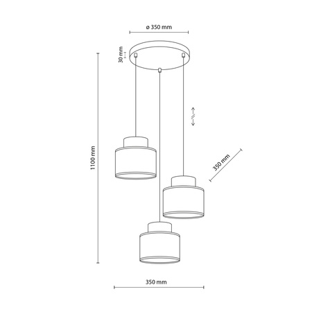 Lampa wisząca Duo White Juta koło 3xE27