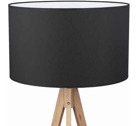 Lampa podłogowa drewniana Trójnóg czarna Treviso