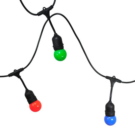 Girlanda zewnętrzna PARTY C 5,6 m E27 10 x G45 kolorowe 36V 6W