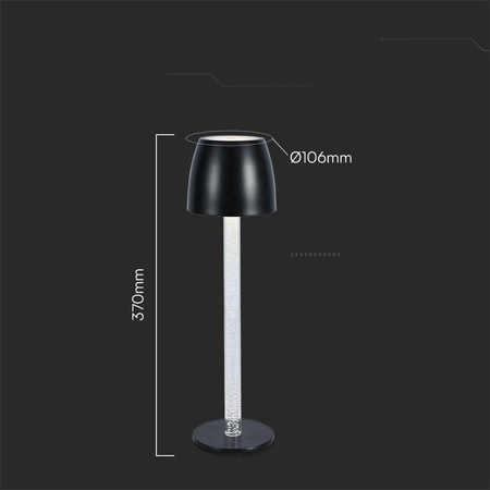 Lampka Biurkowa Nocna V-TAC 3W LED Ładowanie Ściemnianie Czarna 