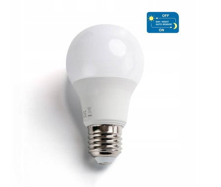 Żarówka Led A60 E27 9W 3000K z czujnikiem ruchu i zmierzchu
