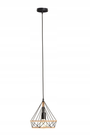 Lampa wisząca Diament przeplatany liną jutową Boho