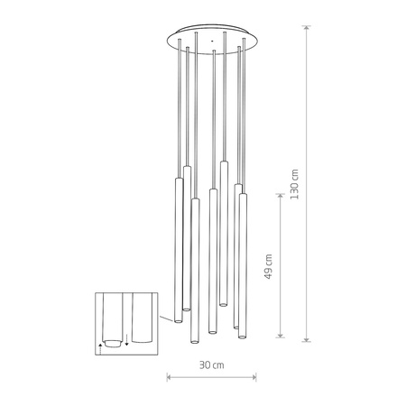 Nowodvorski Lampa wisząca czarna LASER 490
