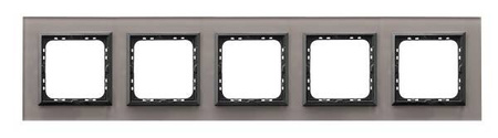 Ramka pięciokrotna Sonata Ospel Szare Szkło IP20