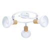 Lampa sufitowa spirala metal biała + drewno 3E14 Puerto Candellux 98-62697