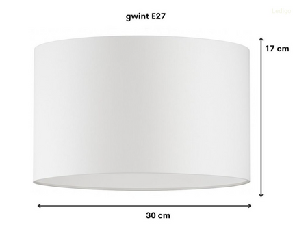 Abażur walec Oro Deluxe biały 30cm E27