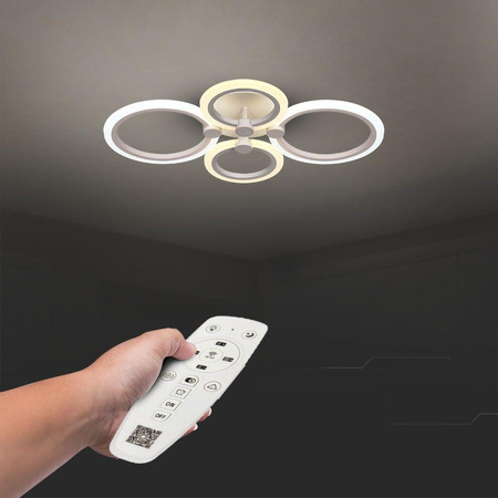 Oprawa Sufitowa V-TAC 51W LED Ściemnialna Biała Pilot VT-7717 3000K-4000K-6000K 3900lm