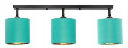 Lampa sufitowa reflektor 3xE27 listwa zielono złota 60cm